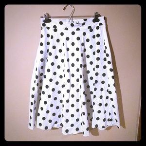 Cotton polka dot swing skirt